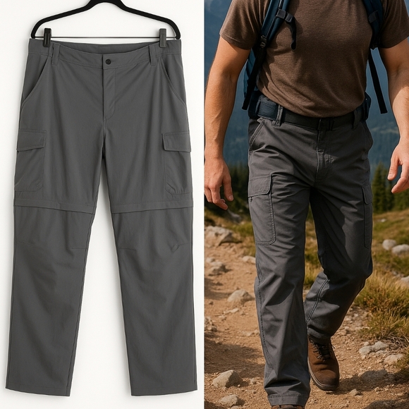 World Wide Sportsman Men's Hiking Fishing Camping Convertible Pants Gray 44/34 - Picture 1 of 14